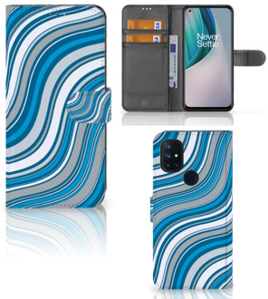 B2Ctelecom Book Case OnePlus Nord N10 Hoesje Waves Blue