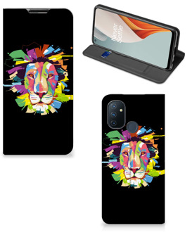 B2Ctelecom Book Case OnePlus Nord N100 Smart Cover Lion Color