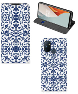 B2Ctelecom Book Case OnePlus Nord N100 Telefoon Hoesje Flower Blue