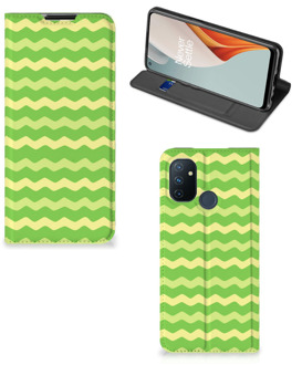 B2Ctelecom Book Case OnePlus Nord N100 Telefoonhoesje Waves Green