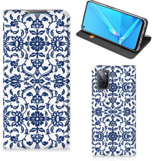 B2Ctelecom Book Case OPPO A52 | A72 Telefoon Hoesje Flower Blue