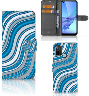 B2Ctelecom Book Case OPPO A53 | OPPO A53s Hoesje Waves Blue