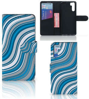 B2Ctelecom Book Case OPPO A91 | Reno3 Hoesje Waves Blue