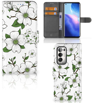 B2Ctelecom Book Case OPPO Find X3 Neo 5G Hoesje Dogwood Flowers