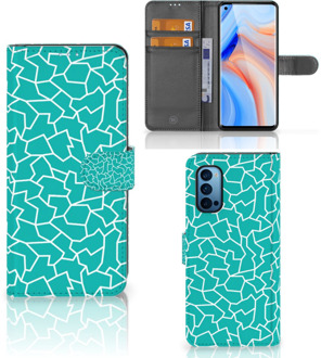 B2Ctelecom Book Case OPPO Reno 4 Pro 5G Hoesje Cracks Blue