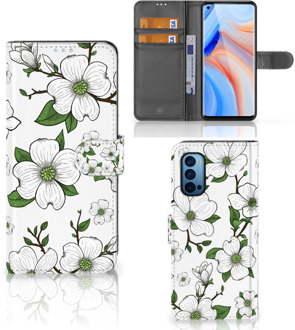 B2Ctelecom Book Case OPPO Reno 4 Pro 5G Hoesje Dogwood Flowers