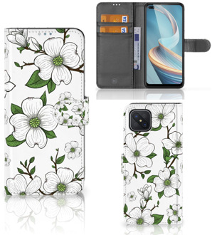 B2Ctelecom Book Case OPPO Reno4 Z Hoesje Dogwood Flowers