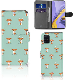 B2Ctelecom Book Case Samsung A51 Telefoon hoesje met Pasjes Pups