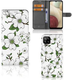 B2Ctelecom Book Case Samsung Galaxy A12 Hoesje Dogwood Flowers