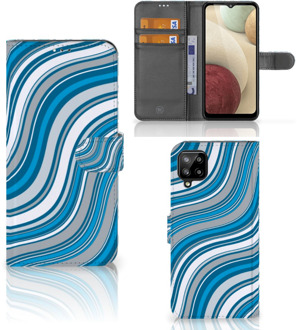 B2Ctelecom Book Case Samsung Galaxy A12 Hoesje Waves Blue