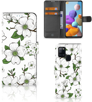 B2Ctelecom Book Case Samsung Galaxy A21s Hoesje Dogwood Flowers