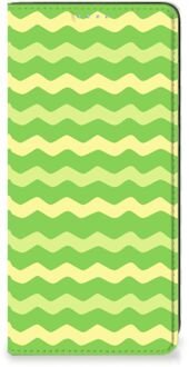 B2Ctelecom Book Case Samsung Galaxy A21s Telefoonhoesje Waves Green