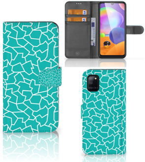 B2Ctelecom Book Case Samsung Galaxy A31 Hoesje Cracks Blue