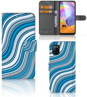 B2Ctelecom Book Case Samsung Galaxy A31 Hoesje Waves Blue