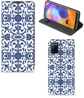 B2Ctelecom Book Case Samsung Galaxy A31 Telefoon Hoesje Flower Blue