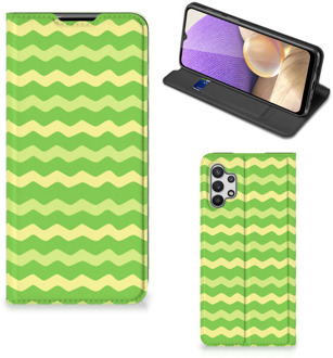 B2Ctelecom Book Case Samsung Galaxy A32 5G Telefoonhoesje Waves Green