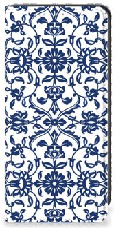 B2Ctelecom Book Case Samsung Galaxy A41 Telefoon Hoesje Flower Blue