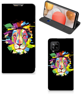 B2Ctelecom Book Case Samsung Galaxy A42 Smart Cover Lion Color