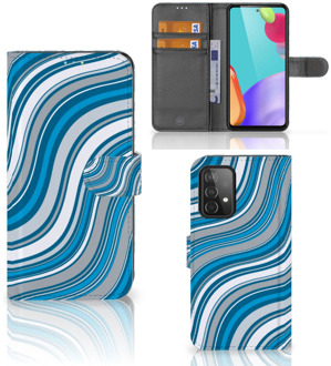 B2Ctelecom Book Case Samsung Galaxy A52 Hoesje Waves Blue