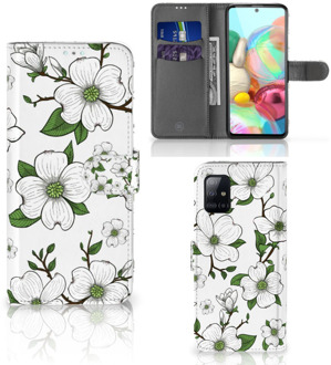 B2Ctelecom Book Case Samsung Galaxy A71 Hoesje Dogwood Flowers