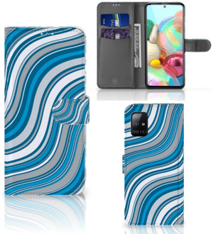 B2Ctelecom Book Case Samsung Galaxy A71 Hoesje Waves Blue