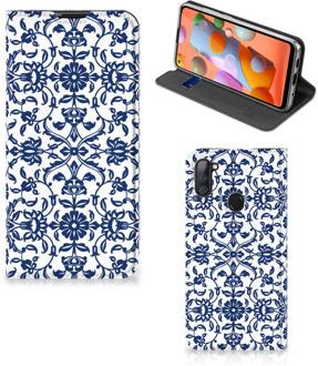 B2Ctelecom Book Case Samsung Galaxy M11 | A11 Telefoon Hoesje Flower Blue