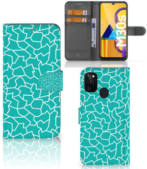 B2Ctelecom Book Case Samsung Galaxy M21 Hoesje Cracks Blue