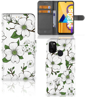 B2Ctelecom Book Case Samsung Galaxy M21 Hoesje Dogwood Flowers