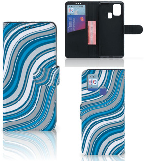 B2Ctelecom Book Case Samsung Galaxy M31 Hoesje Waves Blue