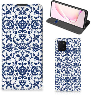 B2Ctelecom Book Case Samsung Galaxy Note 10 Lite Telefoon Hoesje Flower Blue