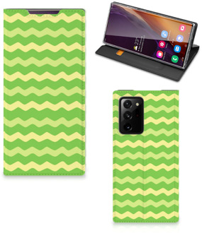 B2Ctelecom Book Case Samsung Galaxy Note 20 Ultra Telefoonhoesje Waves Green