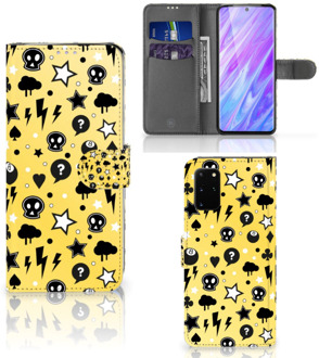 B2Ctelecom Book Case Samsung Galaxy S20 Plus Telefoonhoesje met Naam Punk Yellow