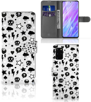 B2Ctelecom Book Case Samsung Galaxy S20 Plus Telefoonhoesje met Naam Zilver Punk