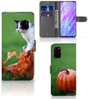 B2Ctelecom Book Case Samsung Galaxy S20 Plus Telefoonhoesje met Pasjes Kitten