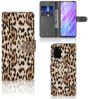 B2Ctelecom Book Case Samsung Galaxy S20 Plus Telefoonhoesje met Pasjes Leopard