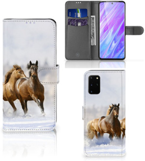 B2Ctelecom Book Case Samsung Galaxy S20 Plus Telefoonhoesje met Pasjes Paarden