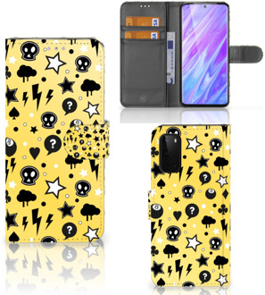 B2Ctelecom Book Case Samsung Galaxy S20 Telefoonhoesje met Naam Punk Yellow