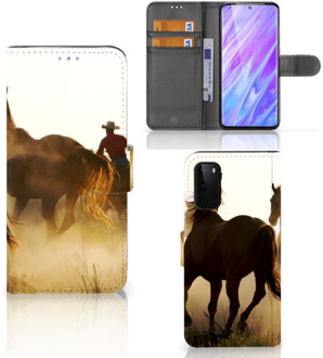 B2Ctelecom Book Case Samsung Galaxy S20 Telefoonhoesje met Pasjes Design Cowboy