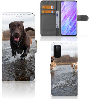 B2Ctelecom Book Case Samsung Galaxy S20 Telefoonhoesje met Pasjes Honden Labrador