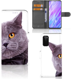 B2Ctelecom Book Case Samsung Galaxy S20 Telefoonhoesje met Pasjes Kat