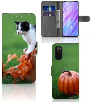 B2Ctelecom Book Case Samsung Galaxy S20 Telefoonhoesje met Pasjes Kitten