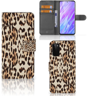 B2Ctelecom Book Case Samsung Galaxy S20 Telefoonhoesje met Pasjes Leopard