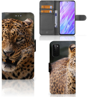 B2Ctelecom Book Case Samsung Galaxy S20 Telefoonhoesje met Pasjes Luipaard