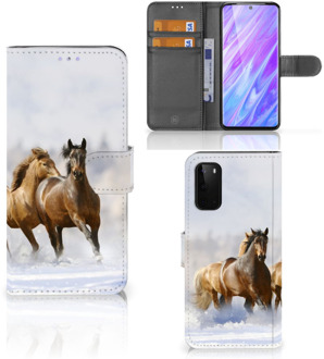 B2Ctelecom Book Case Samsung Galaxy S20 Telefoonhoesje met Pasjes Paarden