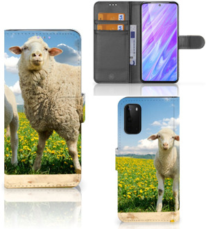 B2Ctelecom Book Case Samsung Galaxy S20 Telefoonhoesje met Pasjes Schaap en Lammetje