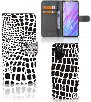 B2Ctelecom Book Case Samsung Galaxy S20 Telefoonhoesje met Pasjes Slangenprint