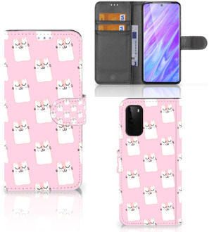 B2Ctelecom Book Case Samsung Galaxy S20 Telefoonhoesje met Pasjes Sleeping Cats