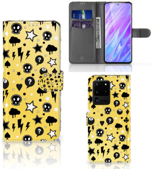 B2Ctelecom Book Case Samsung Galaxy S20 Ultra Telefoonhoesje met Naam Punk Yellow