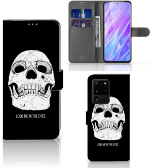 B2Ctelecom Book Case Samsung Galaxy S20 Ultra Telefoonhoesje met Naam Skull Eyes