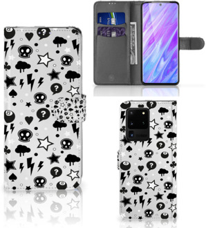 B2Ctelecom Book Case Samsung Galaxy S20 Ultra Telefoonhoesje met Naam Zilver Punk